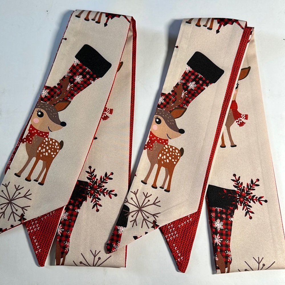 Two Christmas Two Thin Scarves / Hair Bands / Scarves- #770